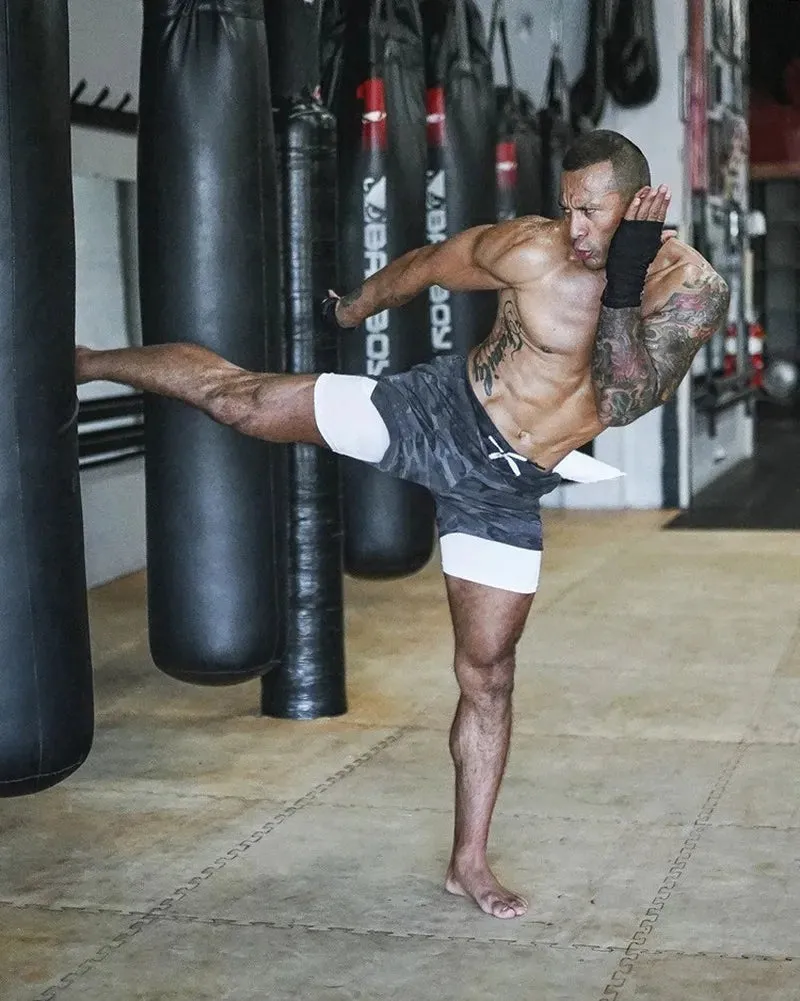 2-in-1 Camo Gym Running Shorts