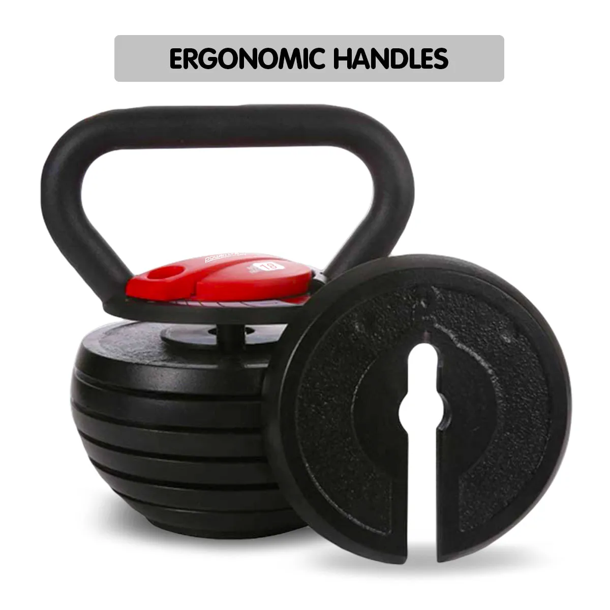 2x Adjustable Kettlebells Weights Dumbbell (18kg) by Powertrain