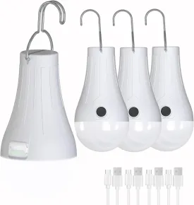 4 Pack LED Camping Lantern Rechargeable LED Tent Lights, Gifts for Men Dad Grandpa, Portable Waterproof Camping Light Bulbs with 4 Light Modes for Outdoor Camp Hiking Hurricane