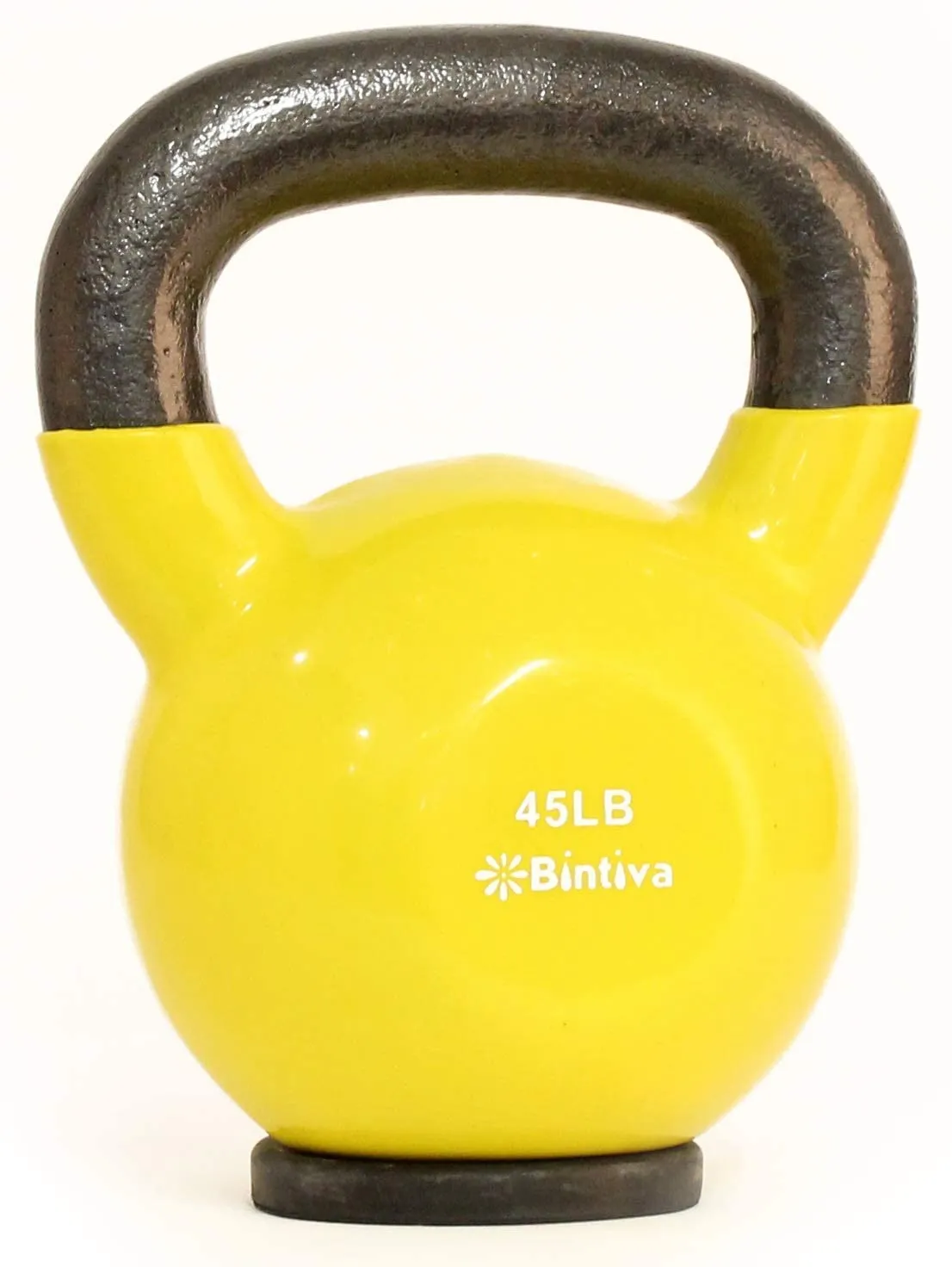 bintiva Kettlebells - Professional Grade, Vinyl Coated, Solid Cast Iron Weights with a Special Protective Bottom