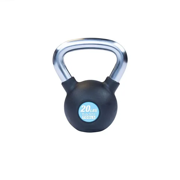Body-Solid Tools KBZ Premium Kettlebells - Durable Cast Iron Kettlebells with Rubber Coating