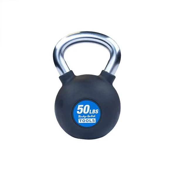 Body-Solid Tools KBZ Premium Kettlebells - Durable Cast Iron Kettlebells with Rubber Coating