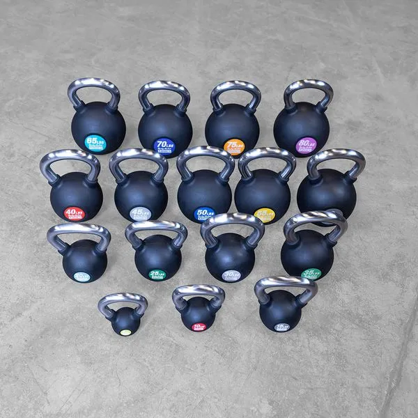 Body-Solid Tools KBZ Premium Kettlebells - Durable Cast Iron Kettlebells with Rubber Coating
