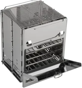 Camping Stove - Stainless-Steel Wood Burning Rocket Stove - Portable Grill for Beach, Picnic, Camp or Backpacking - Bushcraft Gear by Wakeman Outdoors