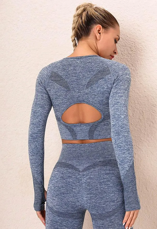 Cut-Out Contrast Seamless Top - The Bondi