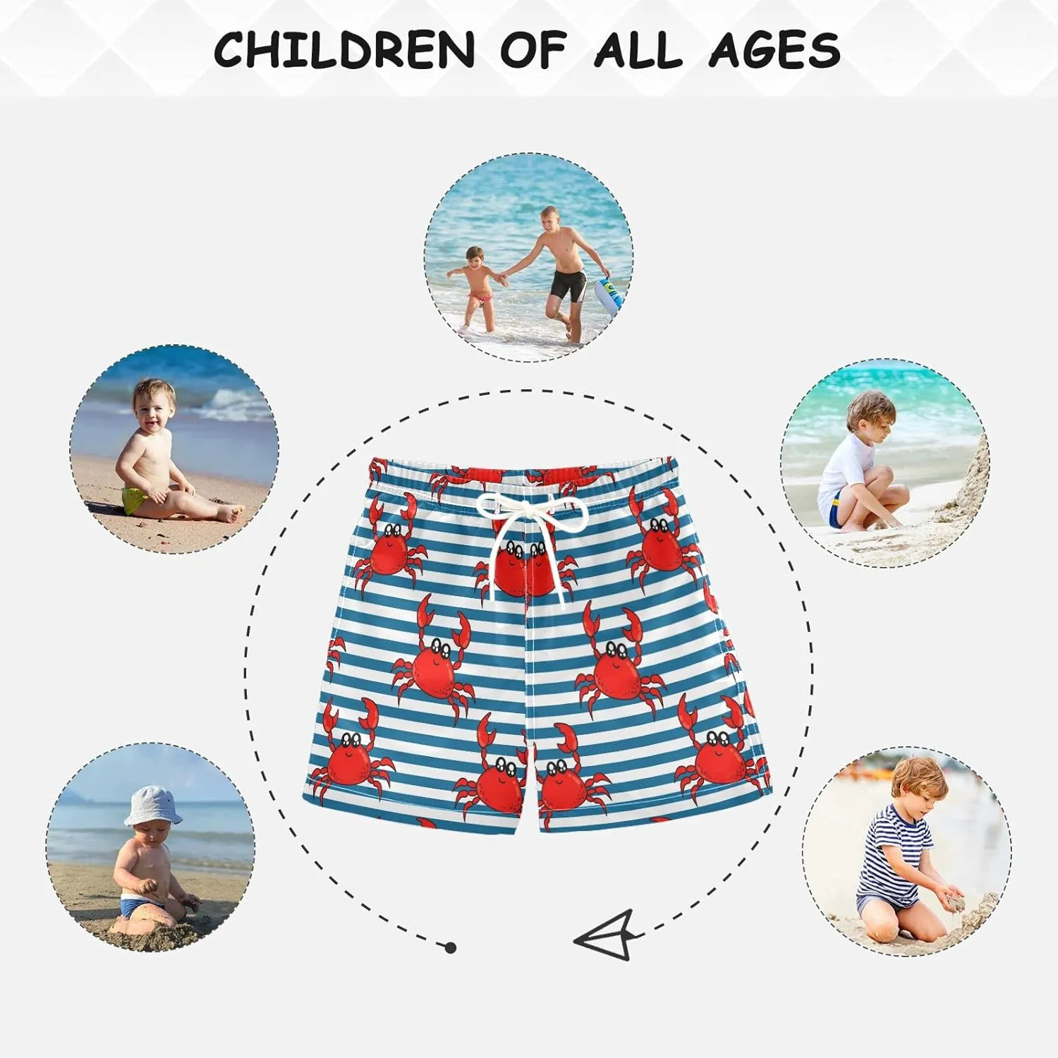 Dussdil Boy's Swim Trunks Kid's Toddler Swim Board Shorts Bathing Suits Swimwear Swimsuit for Boy