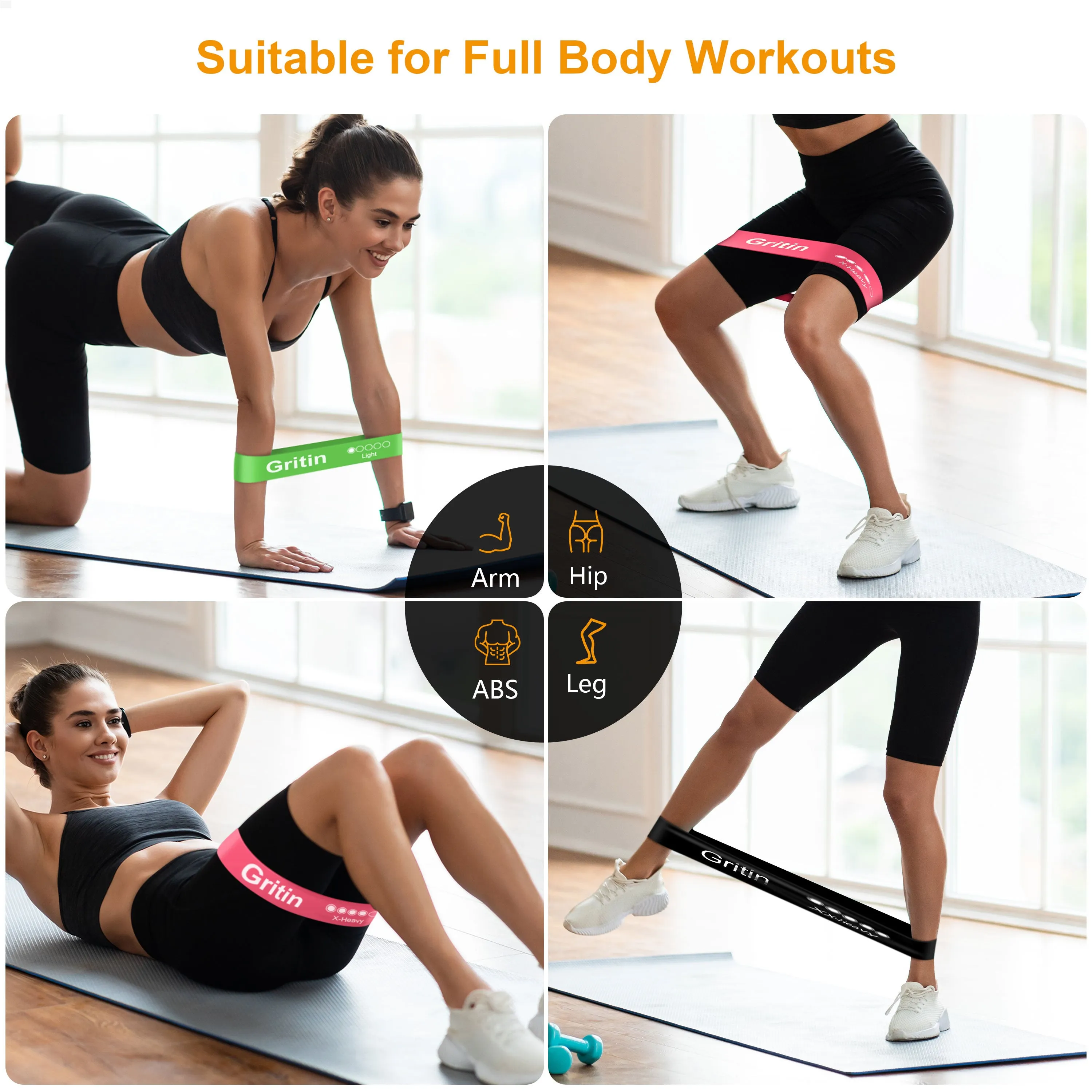 Gritin Resistance Bands, Exercise Bands Loop Bands