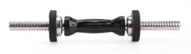 Hampton Fitness BEEFY BAR | Snug-Grip Urethane Grip w/ SPIN LOCK Collars (14" Dumbbell Handle Pair)