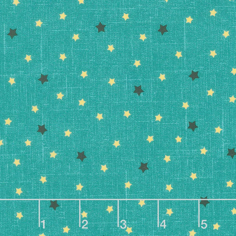 Happy Camper - Blinking Stars Teal Yardage