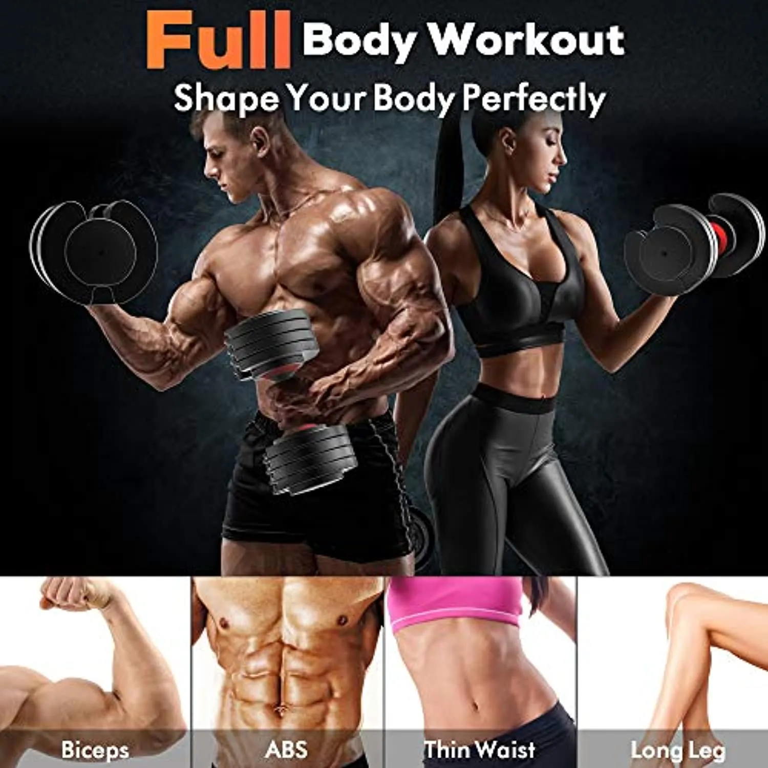 IPOW Adjustable Dumbbell 5-25/6.6-44 LB Single Black Dumbbell Set with Tray for Men Women|Anti-Slip Silicone Covered Metal Handle|Extra Safe Lock System|Home Gym