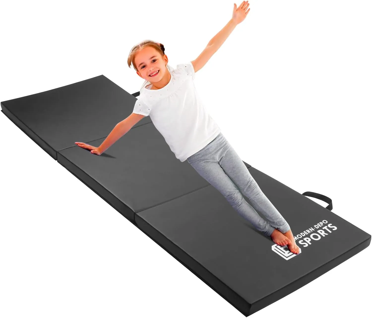 Modern-Depo Gymnastics Mat Tri-Fold 6'X2'X2" Thick With Handle, Waterproof Cover, 100% EPE Core