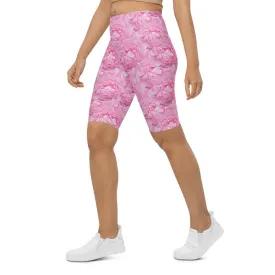 Peony Flower Bike Shorts
