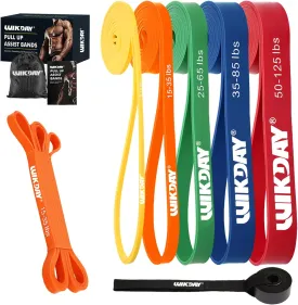 Resistance Bands, Pull Up Bands, Workout Bands for Exercise, Thick Heavy Resistance Band Set with Door Anchor, Elastic Bands for Body Stretching, Crossfit Training at Home/Gym Men & Women Women