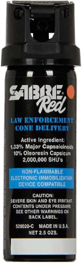SABRE 520020-C Pepper Spray, 2.5 oz Cone Delivery