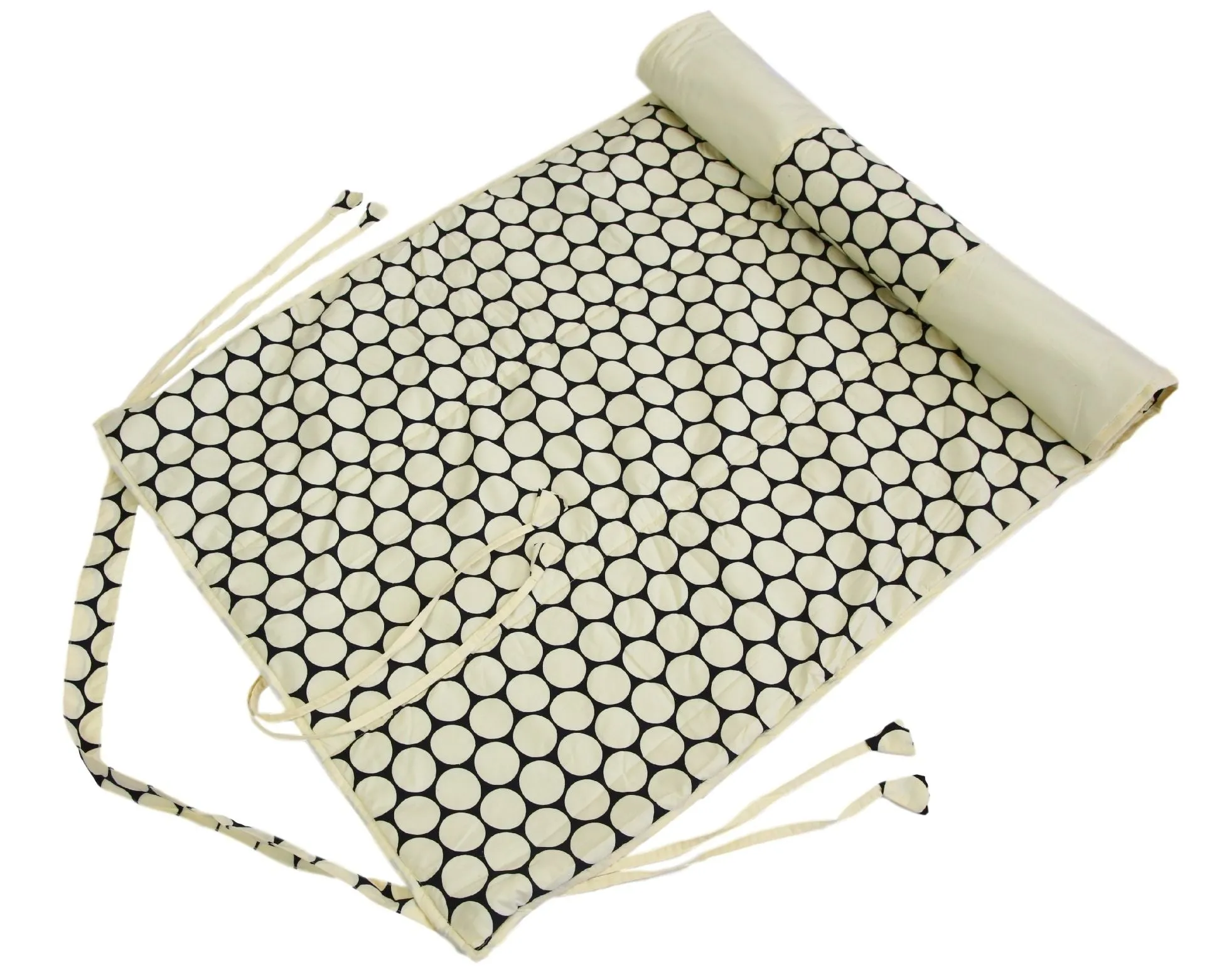 ShalinIndia Yogamat For Women And Girls Cotton Printed Reversible Cushioned,YMT02-6220,Cream,70X30 Inch