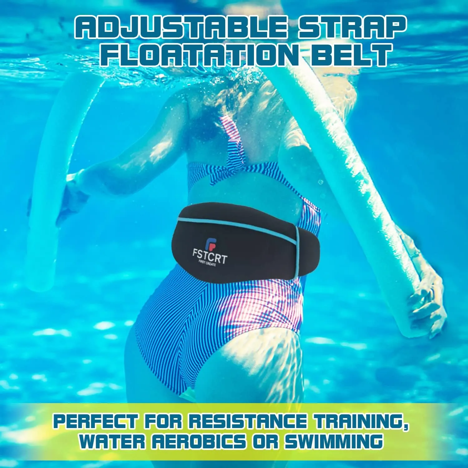 Swim Belt, Flotation Belt, Water Aerobics Belt, Swimming Belts for Adults, Pool Exercise Equipment for Adults and Children, Water Aerobic Equipment, Aqua Jogging