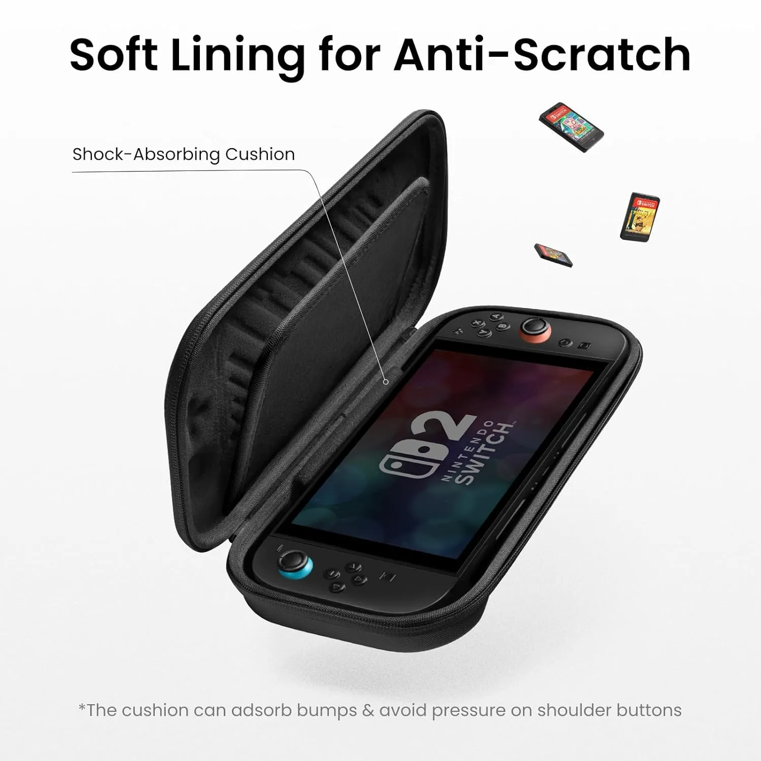 tomtoc Slim Carrying Case for Nintendo Switch 2 Model 2025, Protective Hard Shell with 12 Game Card Slots, Portable Travel Storage Case, with Original Patent and All-round Protection