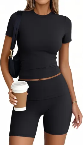 Trendy Queen Womens 2 Piece Workout Sets Short Matching Lounge Sets Summer Clothes Going Out Gym Outfits