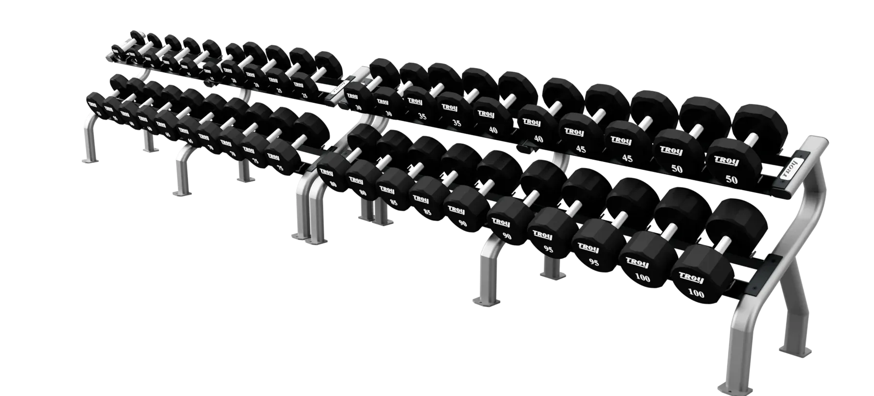 Troy TSD-U 12-Sided Urethane Encased Dumbbell Sets (Sold in 5lb Increments)