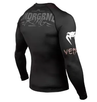 VENUM-03848-129 UNDERGROUND KING MMA Muay Thai Boxing Rashguard Compression T-shirt - LONG SLEEVES XS-XXL Black Sand