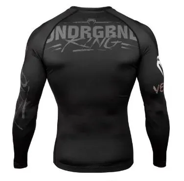 VENUM-03848-129 UNDERGROUND KING MMA Muay Thai Boxing Rashguard Compression T-shirt - LONG SLEEVES XS-XXL Black Sand