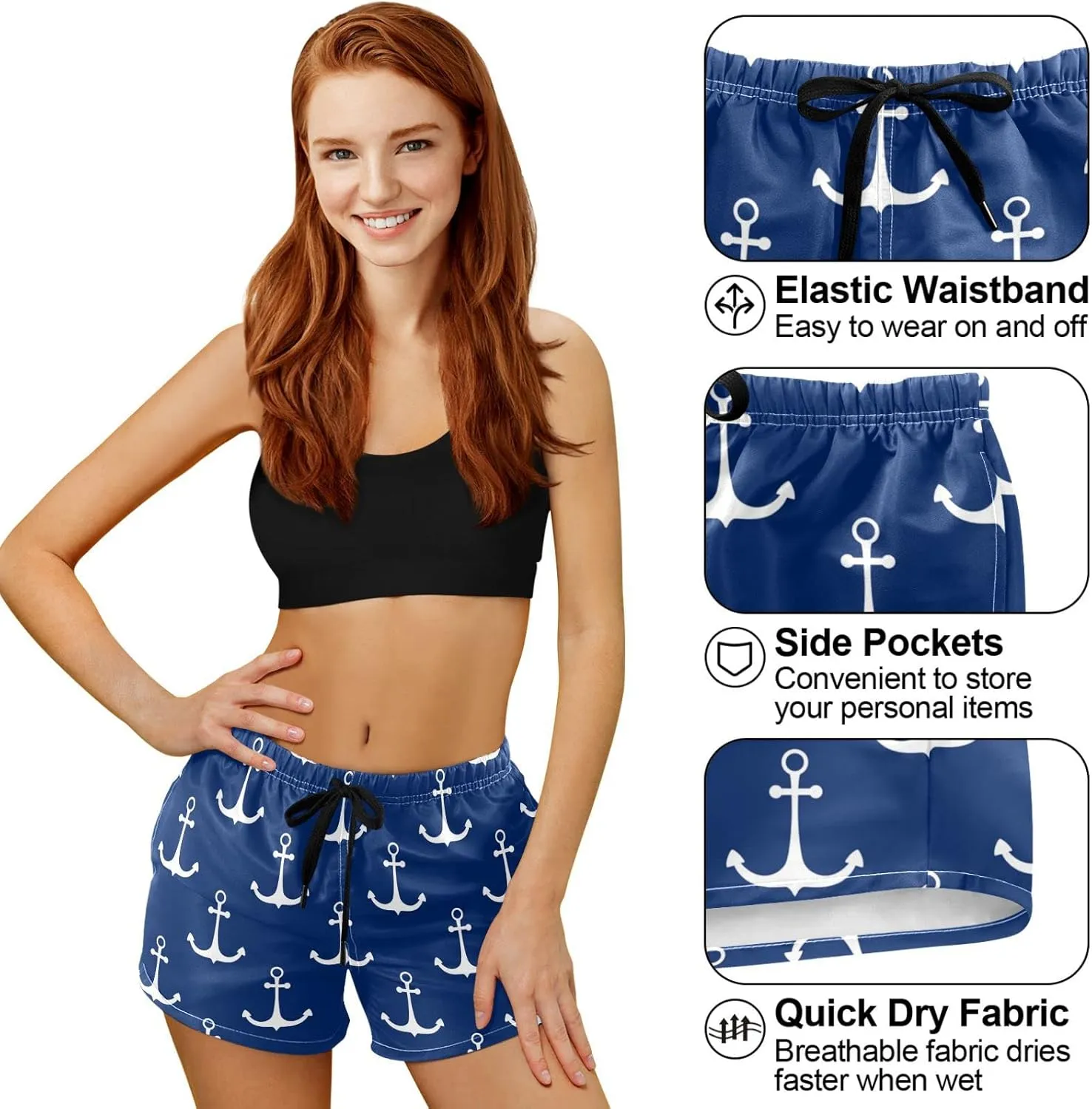 visesunny Women's Running Shorts with Pockets High Waisted Athletic Workout Gym Shorts for Women Youth Teens