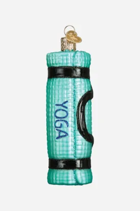 Yoga Mat Glass Ornament