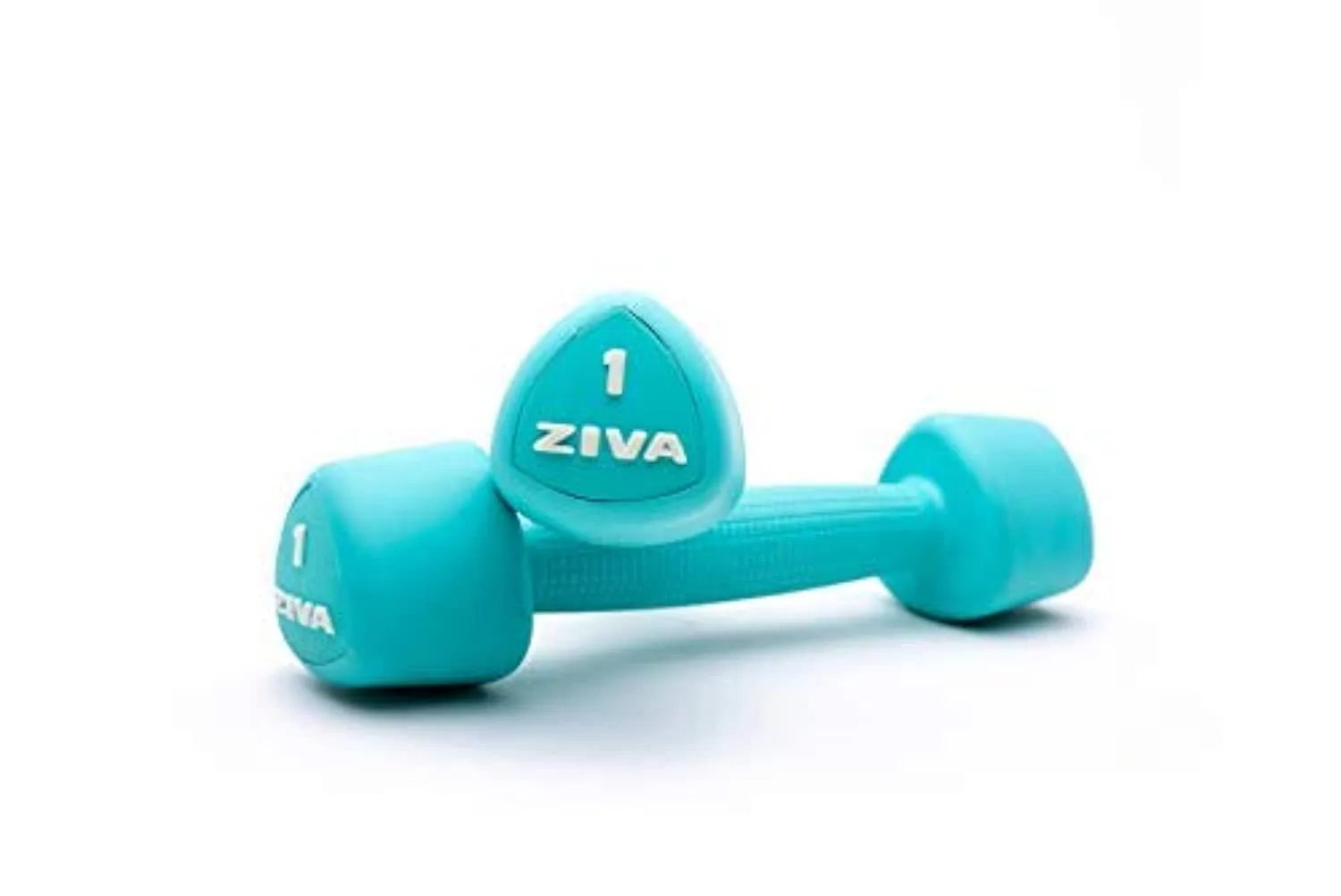 ZIVA Unisex's Chic Studio Tribell 1 kg Dumbbells, Turquoise, One Size