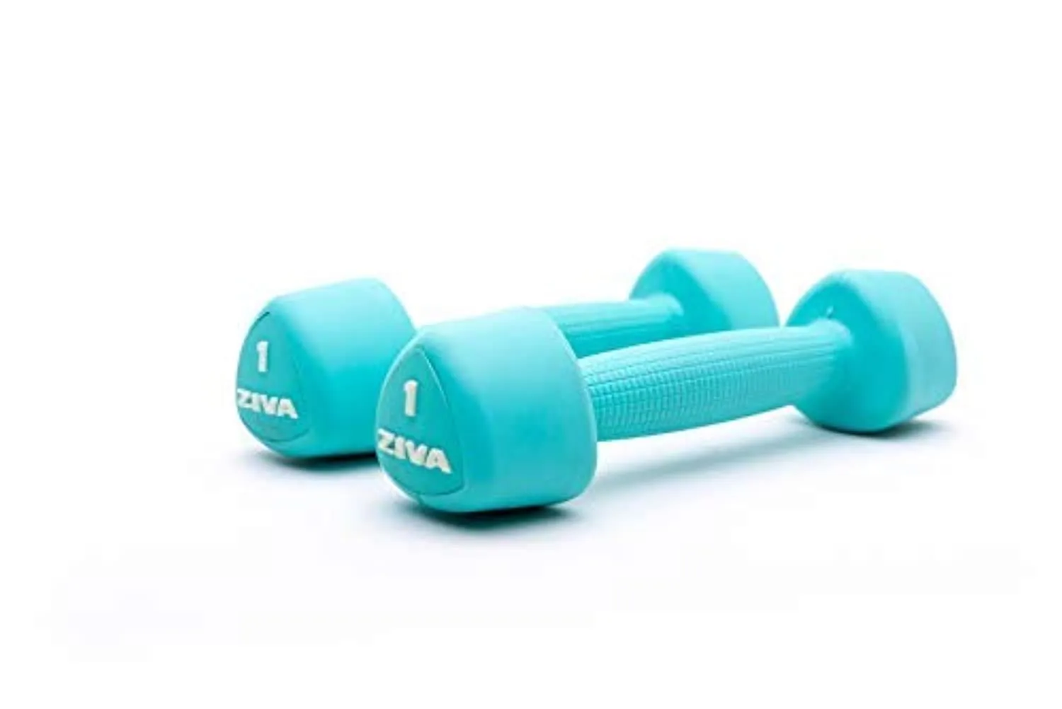 ZIVA Unisex's Chic Studio Tribell 1 kg Dumbbells, Turquoise, One Size